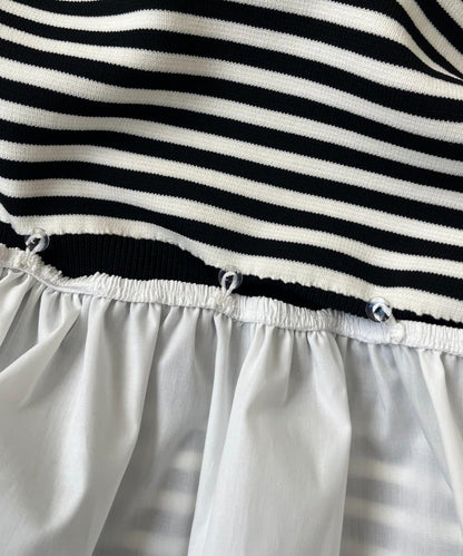 【總選舉參賽單品】珍珠領2way開領荷葉邊針織衫