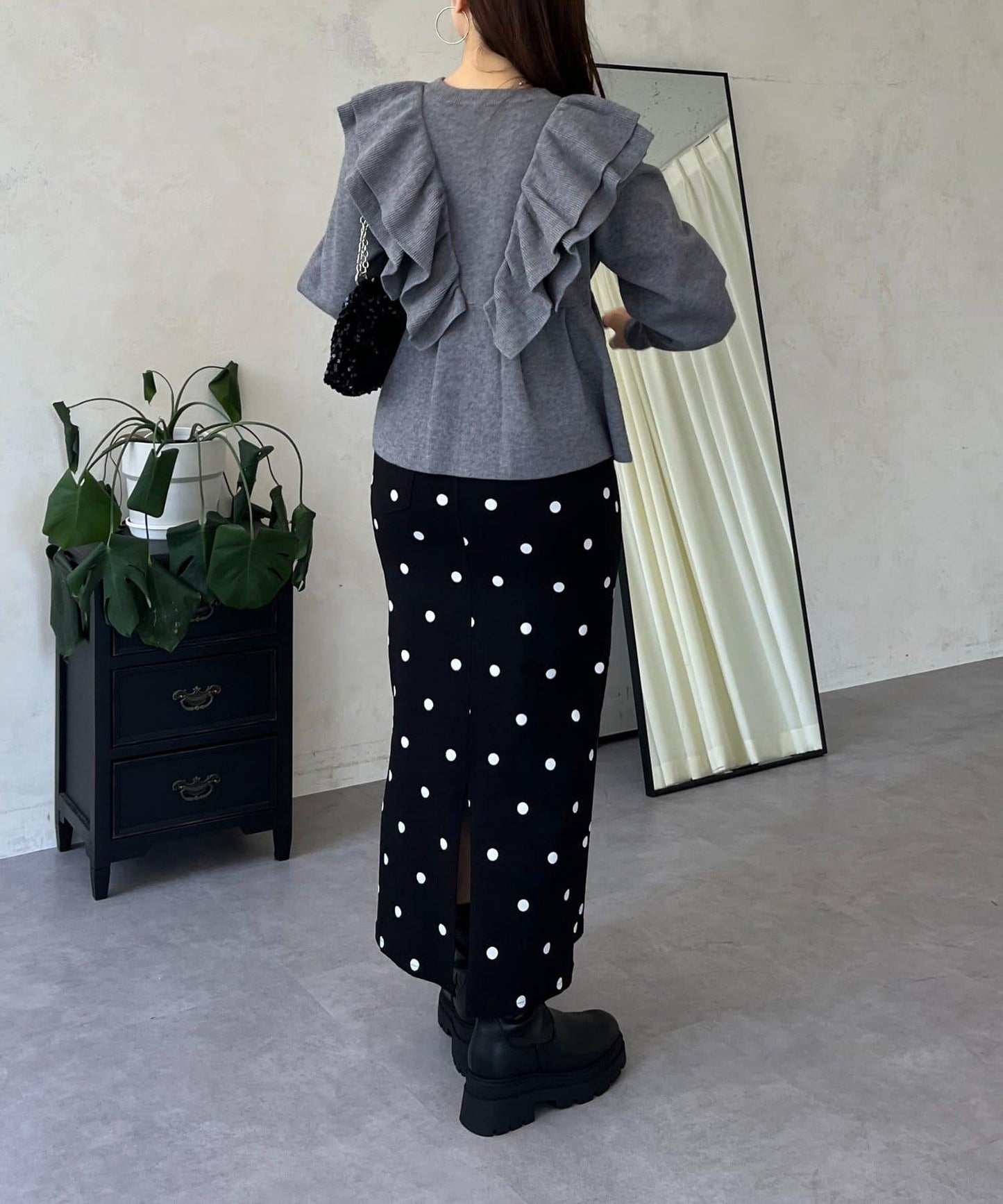 【總選舉參賽單品】愛心紐扣荷葉邊短款收腰開衫