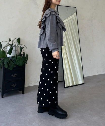 【總選舉參賽單品】愛心紐扣荷葉邊短款收腰開衫