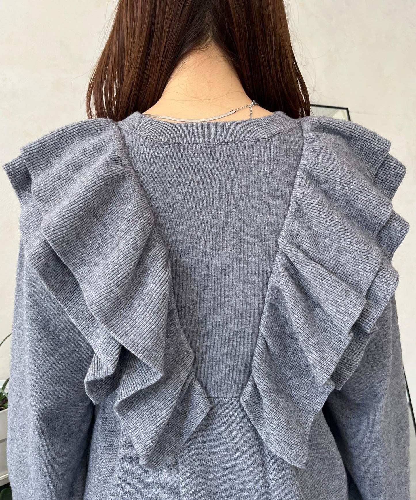 【總選舉參賽單品】愛心紐扣荷葉邊短款收腰開衫