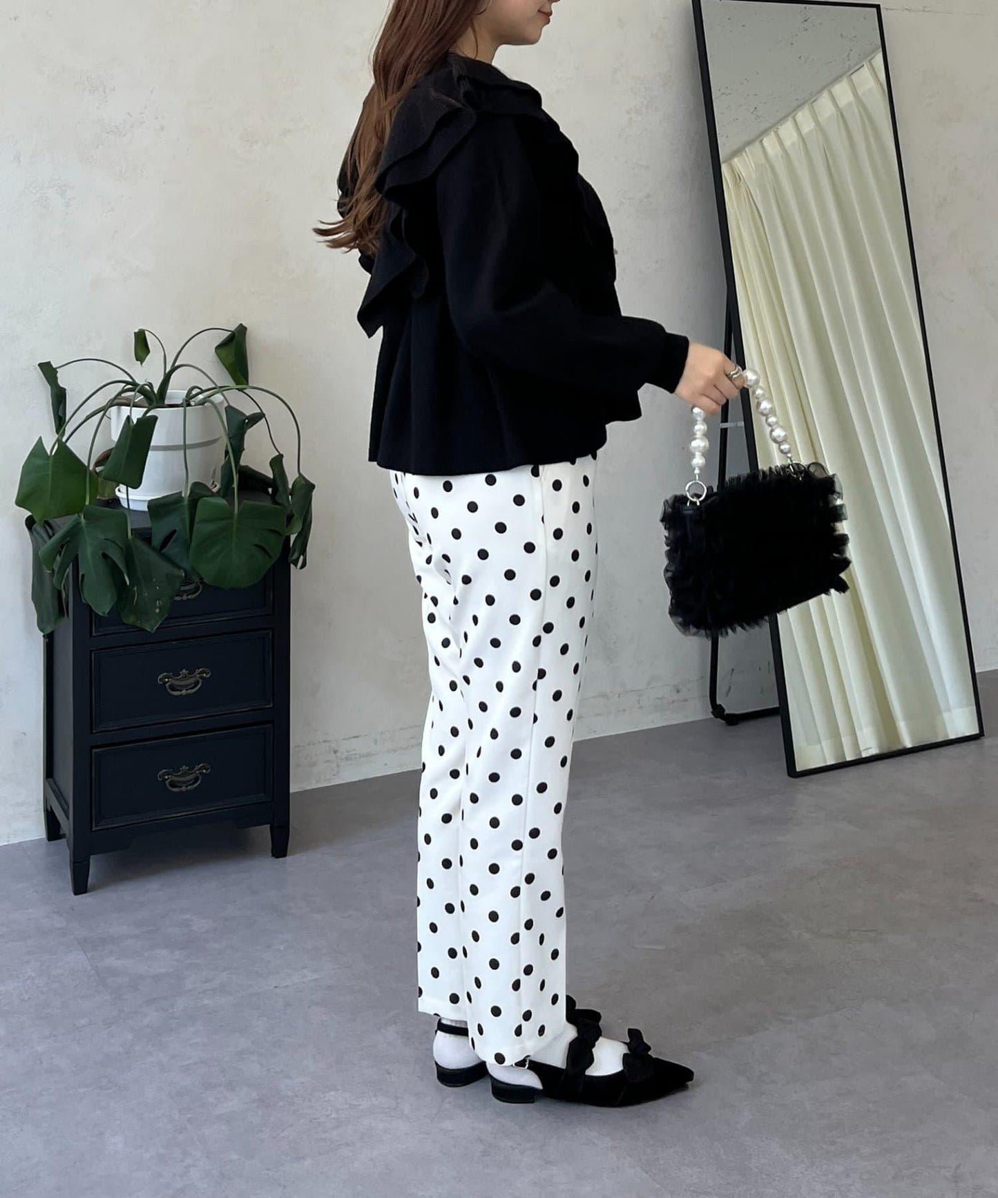 【總選舉參賽單品】愛心紐扣荷葉邊短款收腰開衫