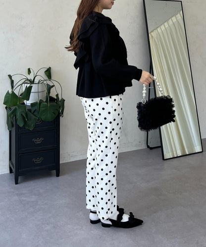 【總選舉參賽單品】愛心紐扣荷葉邊短款收腰開衫