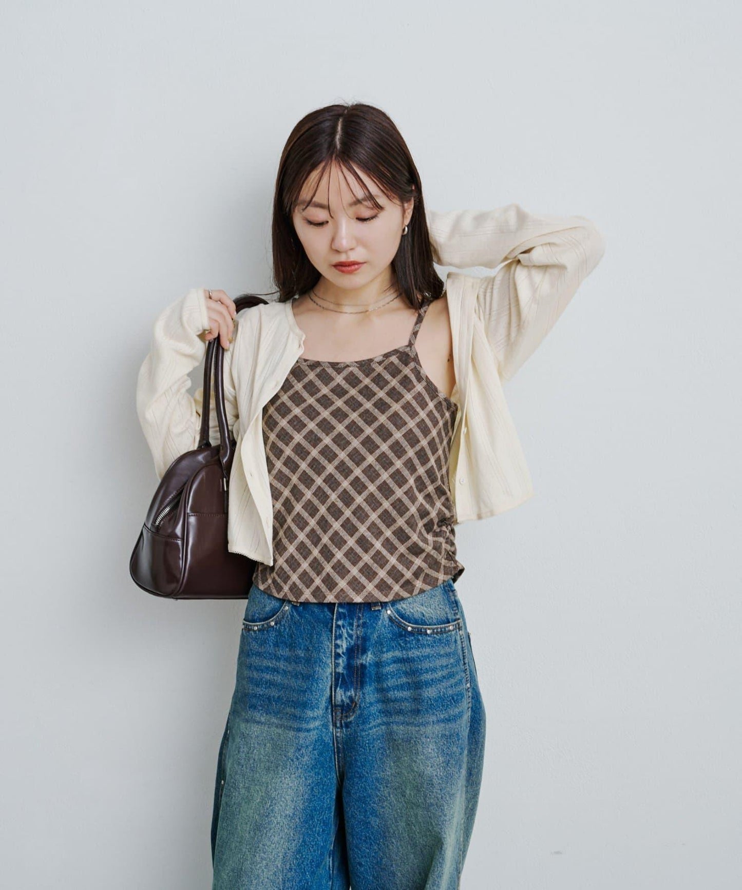 【2025AW】格紋提花吊帶