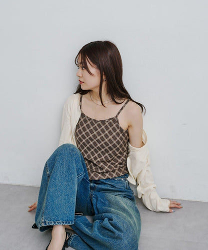 【2025AW】格紋提花吊帶