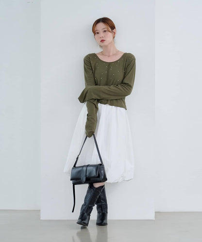 【2025AW】鉚釘羅紋針織上衣