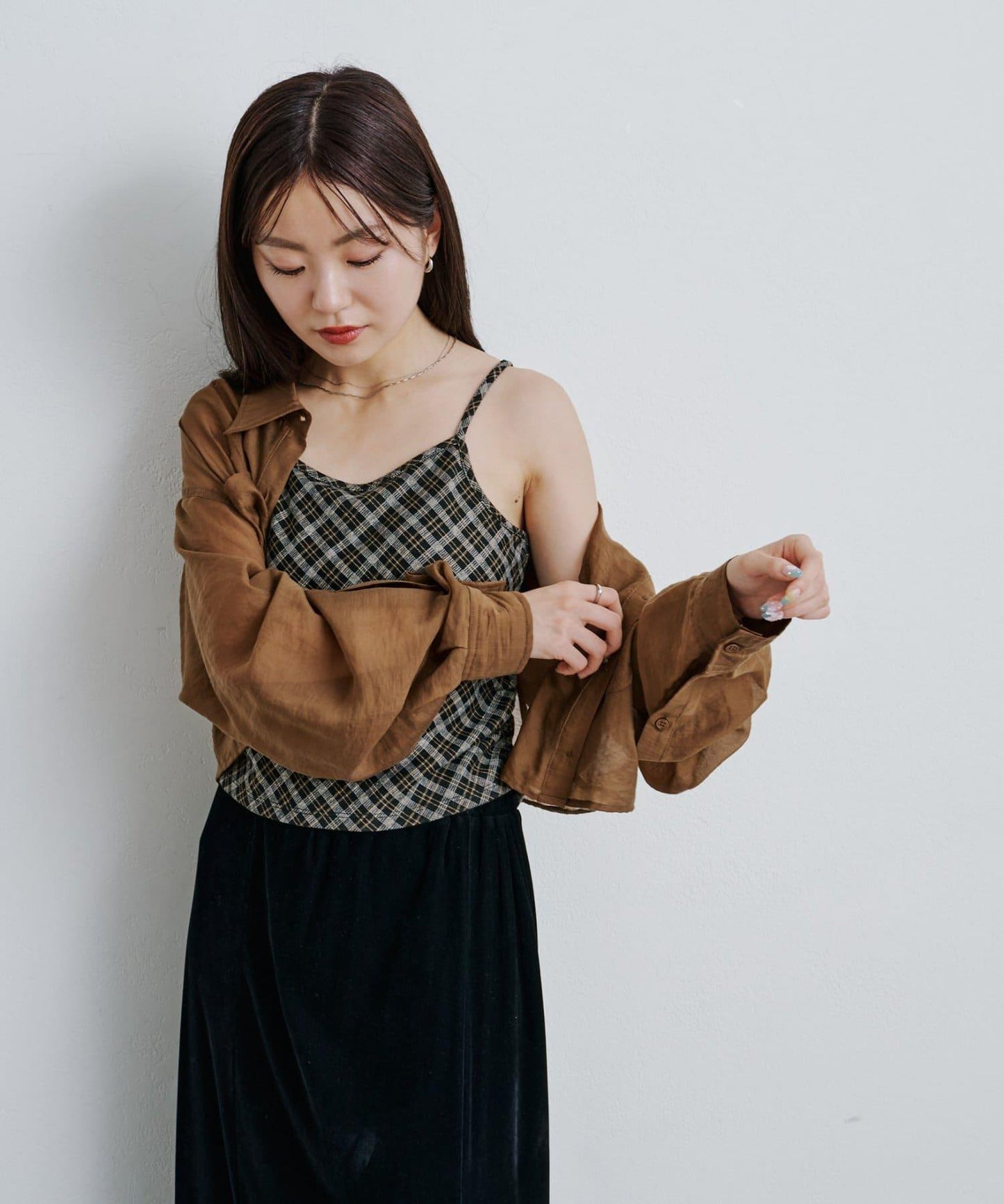 【2025AW】格紋提花吊帶