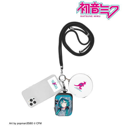 《初音未來》_KANGOL®聯名 全新繪製 第二彈 《初音未來》 popman3580繪製 三聯肩包