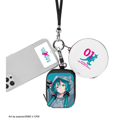 《初音未來》_KANGOL®聯名 全新繪製 第二彈 《初音未來》 popman3580繪製 三聯肩包