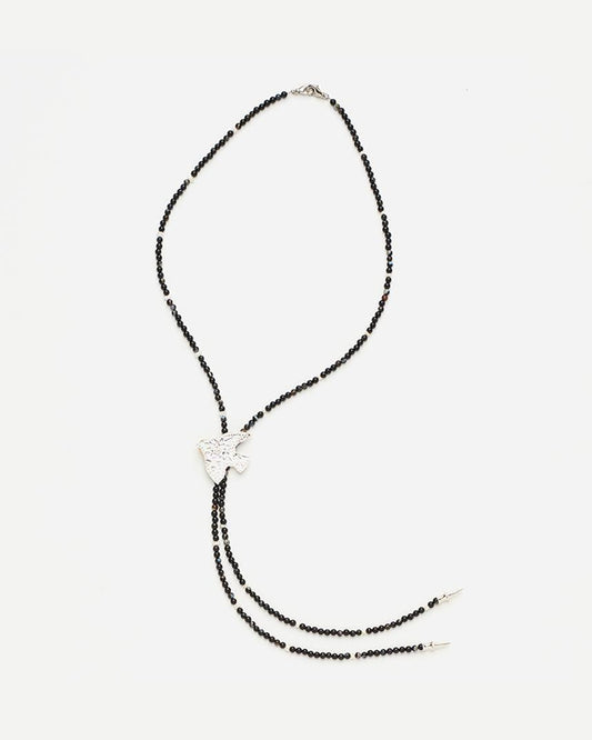 x PREEK CORD TIE NECKLACE(ONYX) (25102-PK-01)