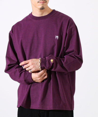 【夏季熱銷款秋季版】【BOY刺繡】內側漸變色平紋針織長袖T恤