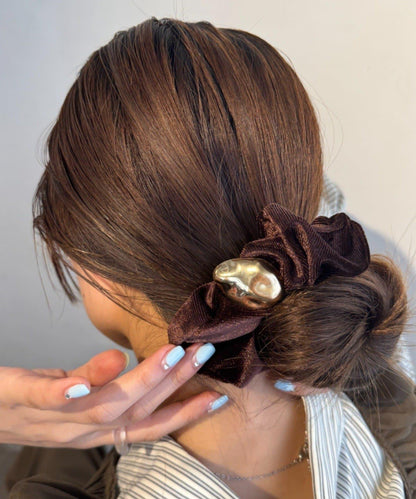 lil天鵝絨質感金屬髮圈