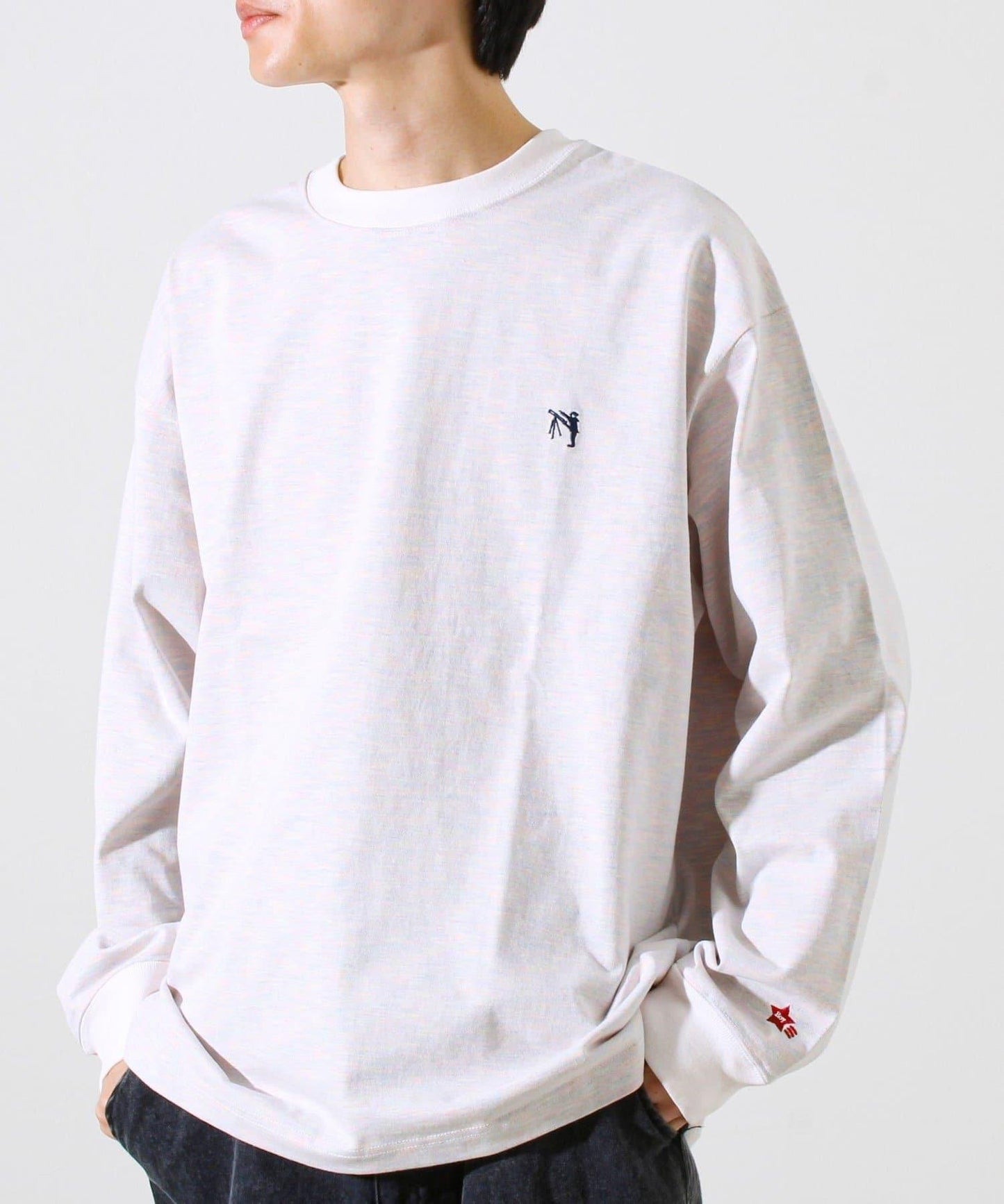 【夏季熱銷款秋季版】【BOY刺繡】內側漸變色平紋針織長袖T恤