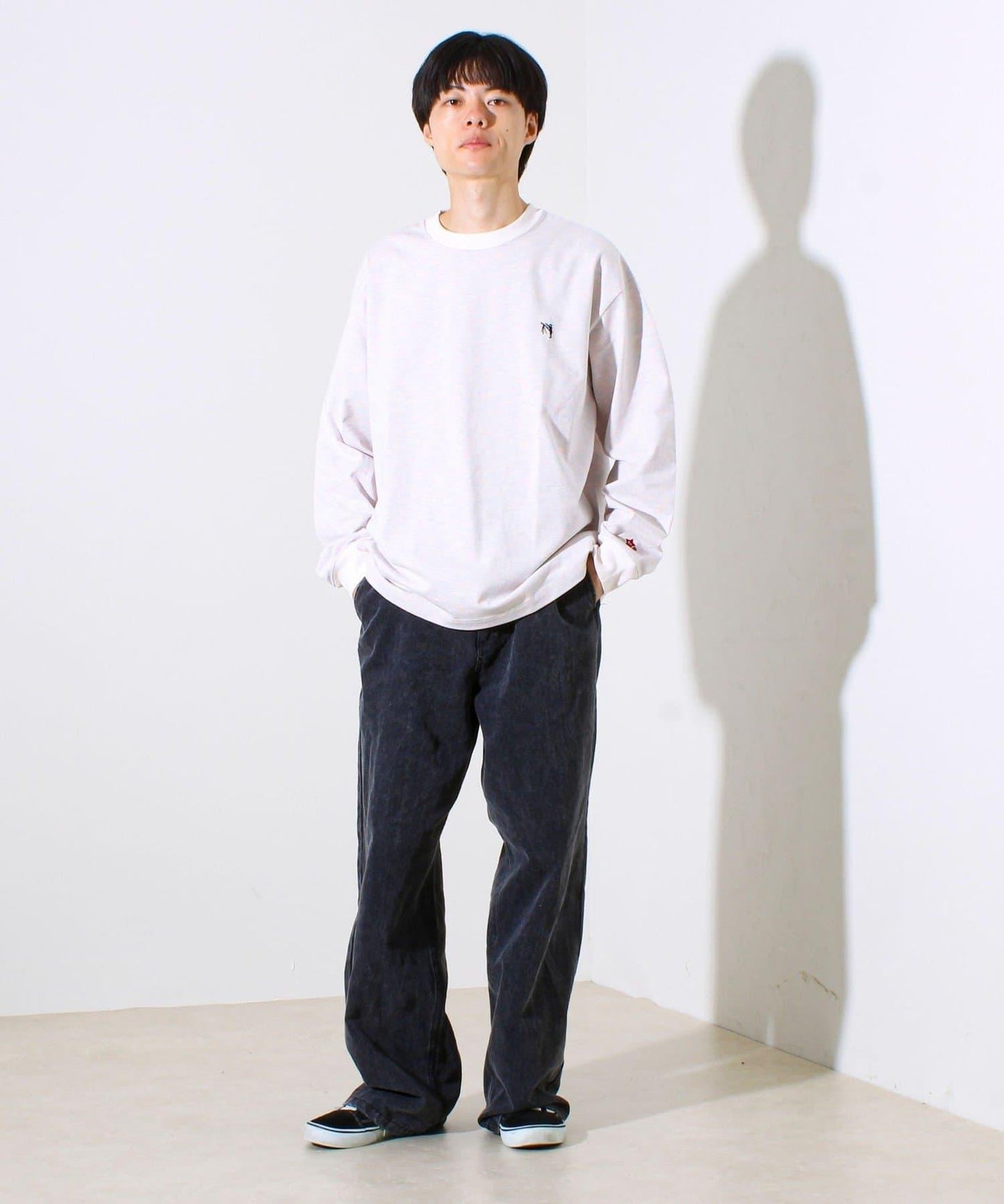 【夏季熱銷款秋季版】【BOY刺繡】內側漸變色平紋針織長袖T恤