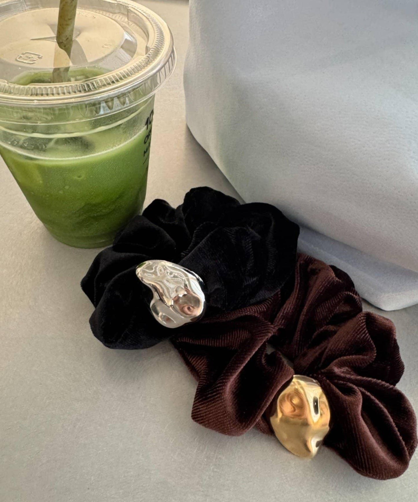 lil天鵝絨質感金屬髮圈