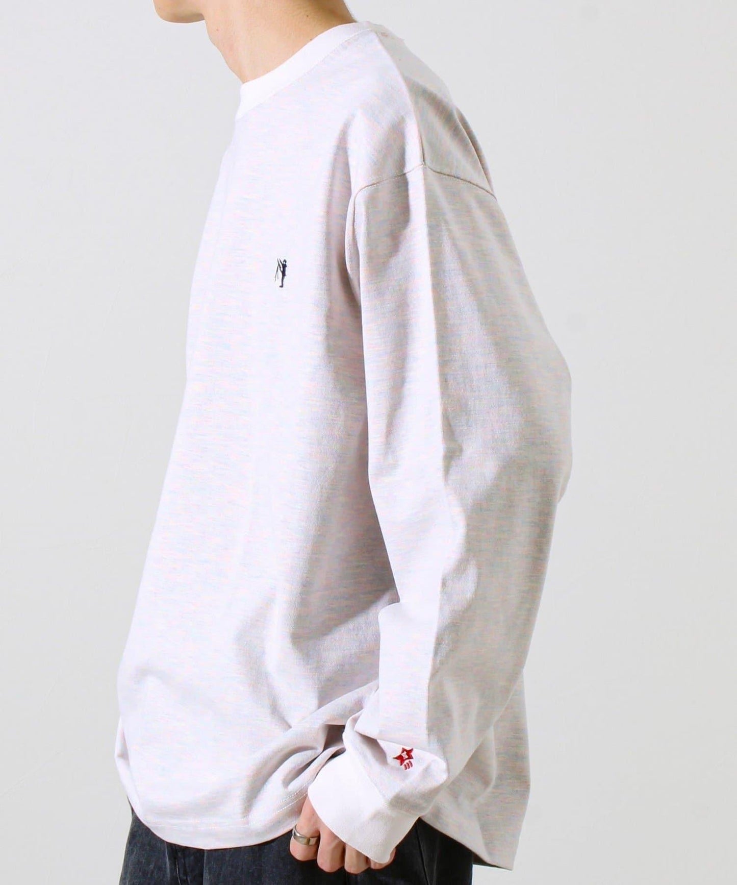 【夏季熱銷款秋季版】【BOY刺繡】內側漸變色平紋針織長袖T恤