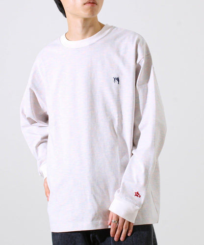 【夏季熱銷款秋季版】【BOY刺繡】內側漸變色平紋針織長袖T恤