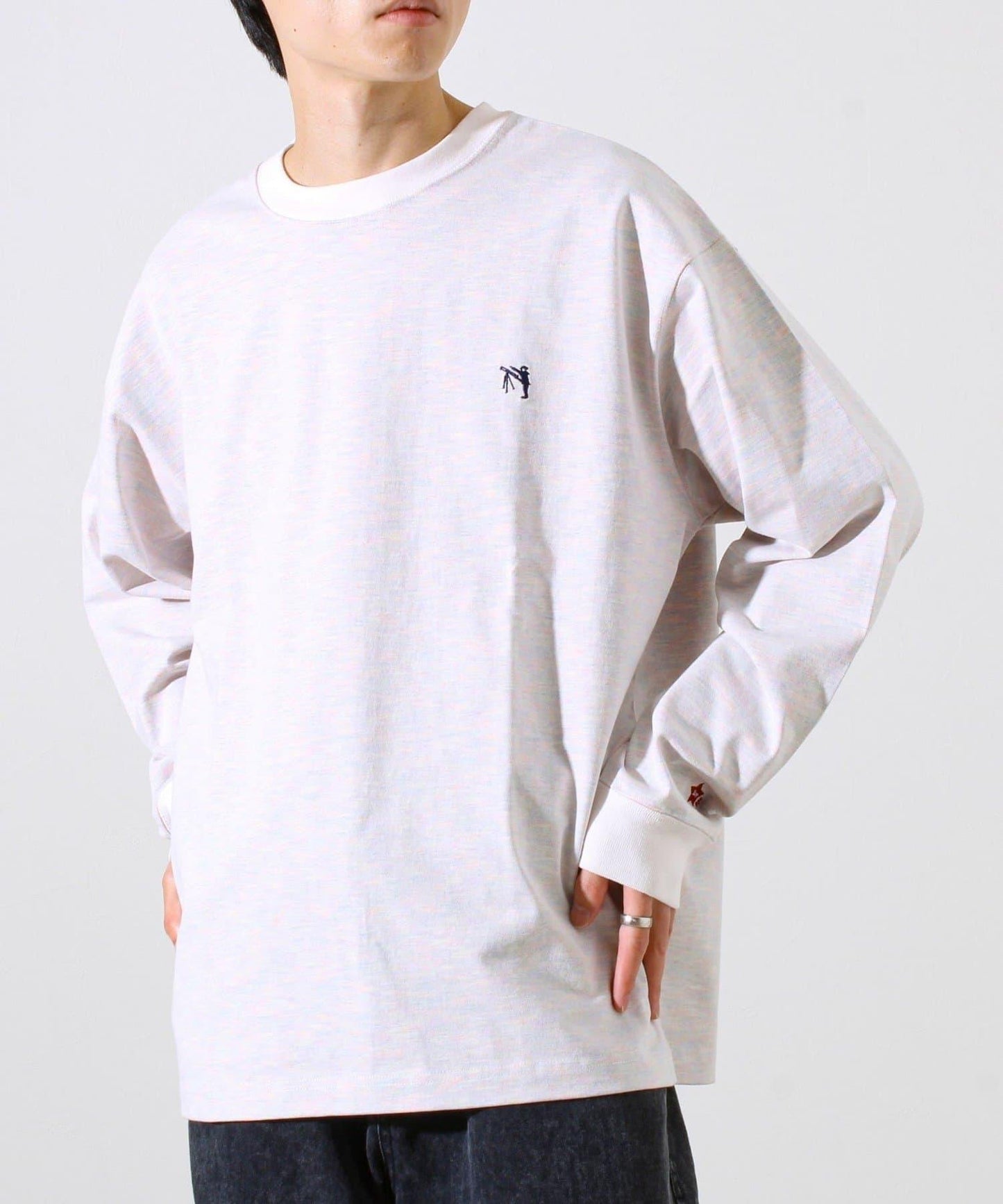 【夏季熱銷款秋季版】【BOY刺繡】內側漸變色平紋針織長袖T恤