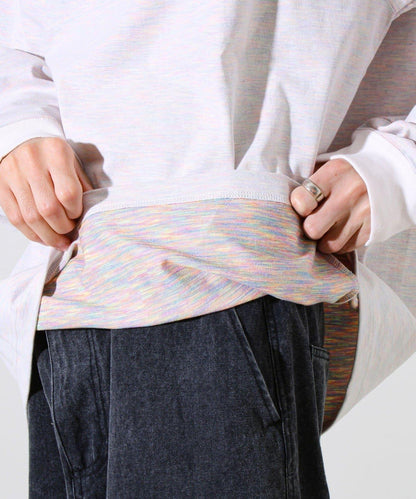 【夏季熱銷款秋季版】【BOY刺繡】內側漸變色平紋針織長袖T恤