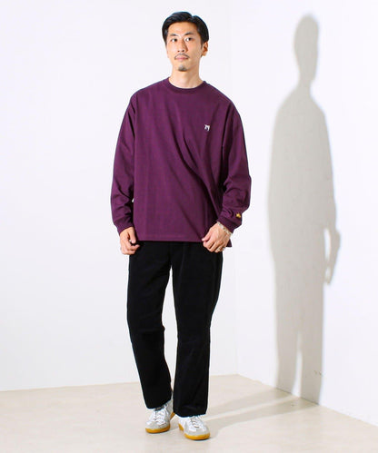 【夏季熱銷款秋季版】【BOY刺繡】內側漸變色平紋針織長袖T恤