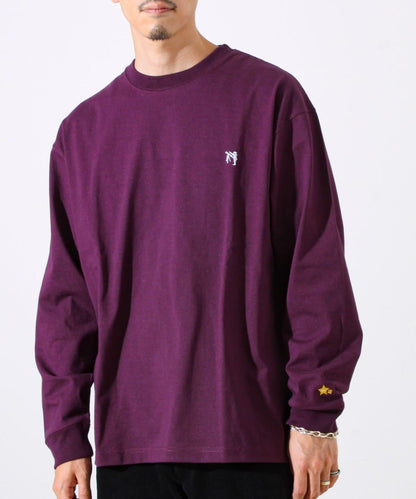 【夏季熱銷款秋季版】【BOY刺繡】內側漸變色平紋針織長袖T恤