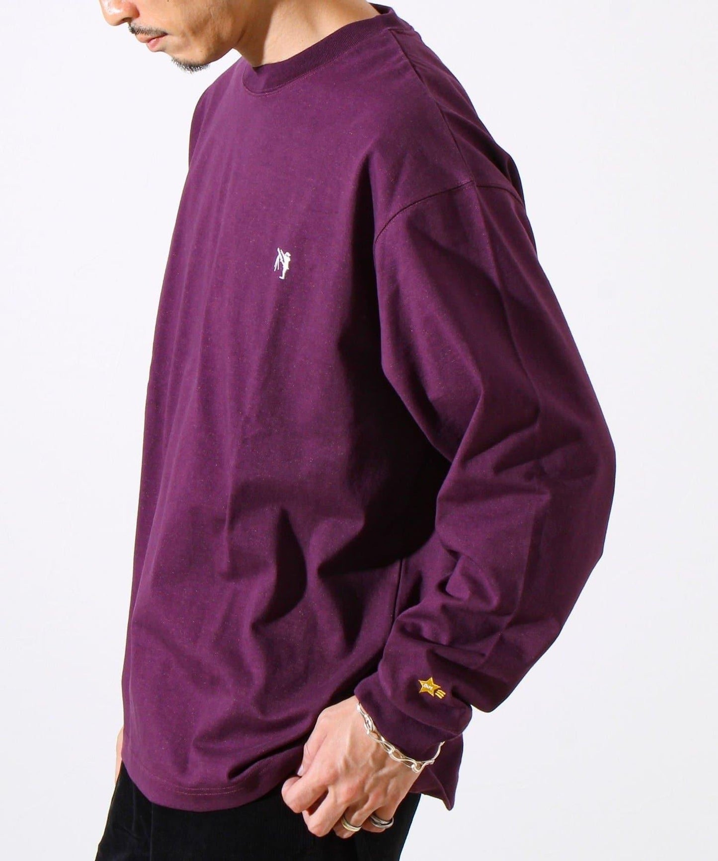 【夏季熱銷款秋季版】【BOY刺繡】內側漸變色平紋針織長袖T恤