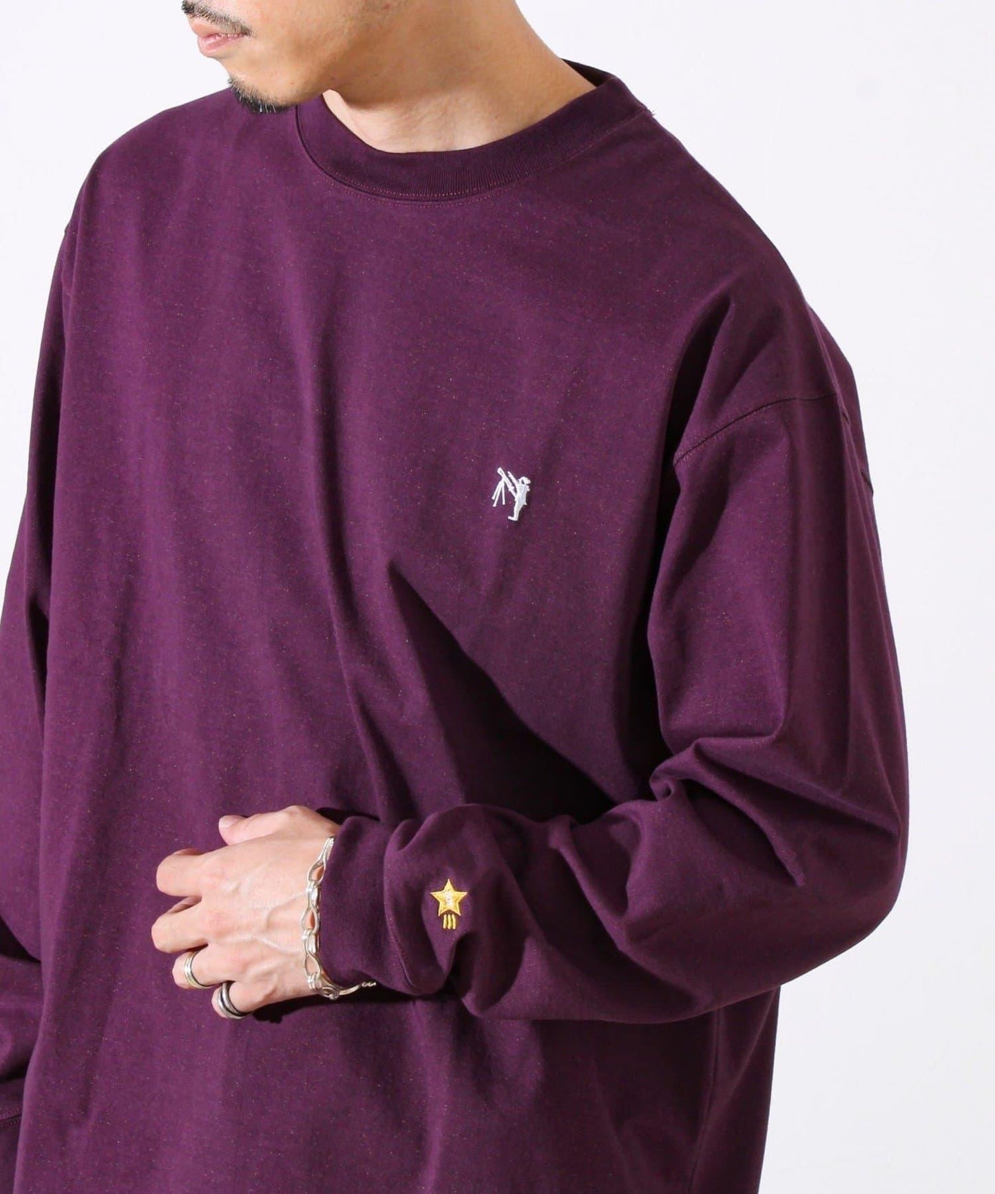 【夏季熱銷款秋季版】【BOY刺繡】內側漸變色平紋針織長袖T恤