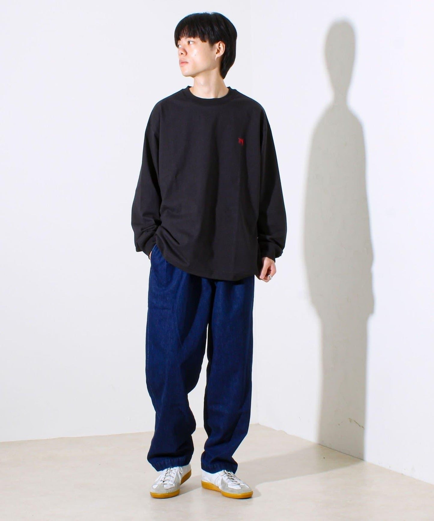 【夏季熱銷款秋季版】【BOY刺繡】內側漸變色平紋針織長袖T恤