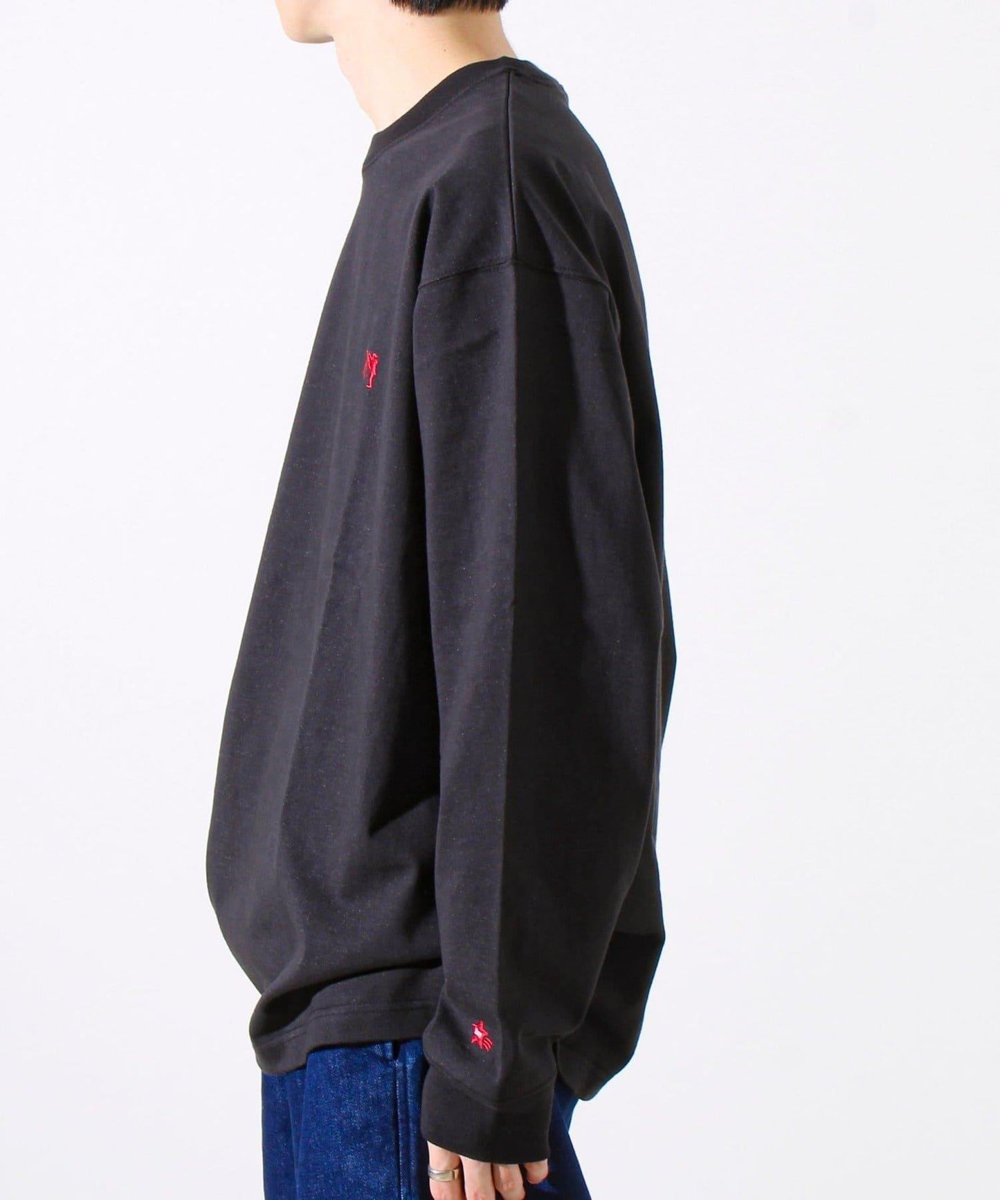 【夏季熱銷款秋季版】【BOY刺繡】內側漸變色平紋針織長袖T恤