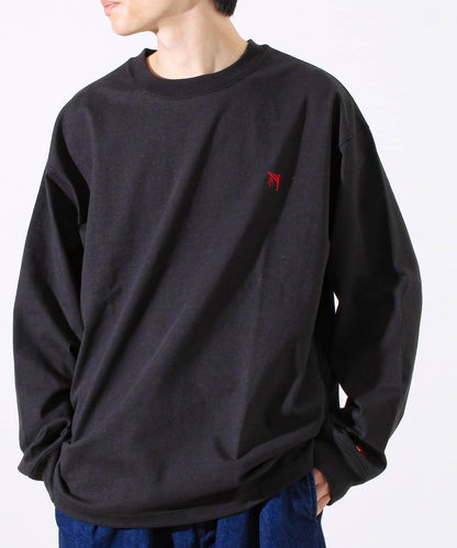 【夏季熱銷款秋季版】【BOY刺繡】內側漸變色平紋針織長袖T恤