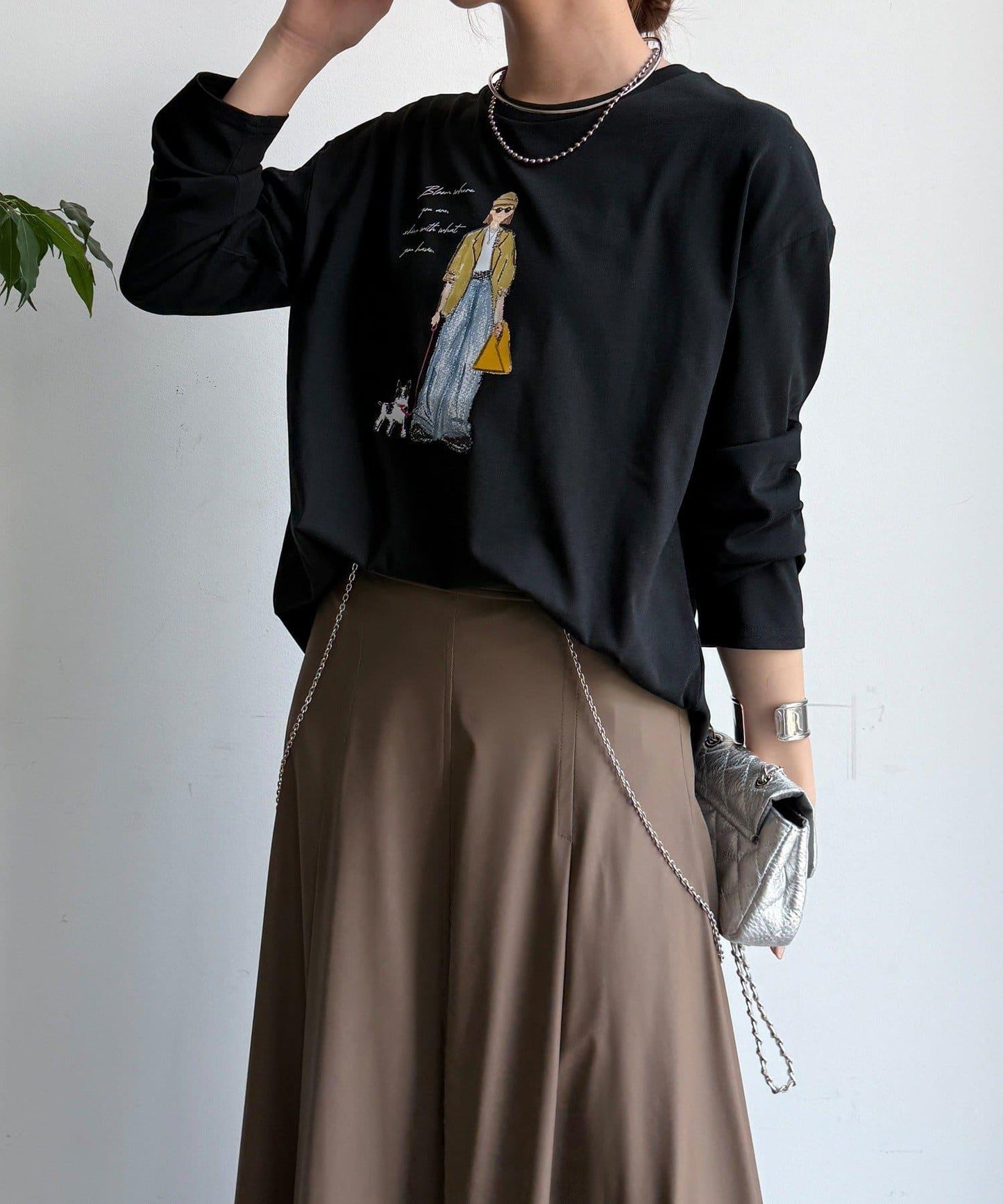 Girl印花長袖T恤