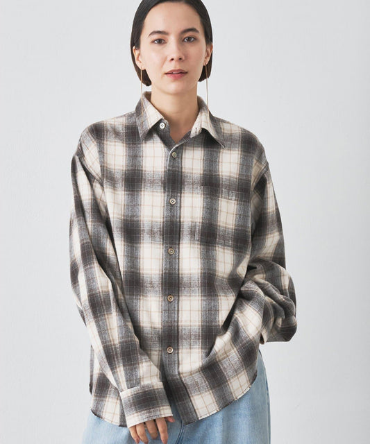 長毛格紋襯衫