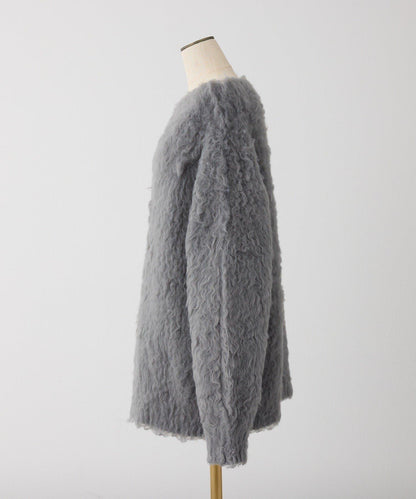 【PremiumOrder】波浪紋仿毛皮長款上衣