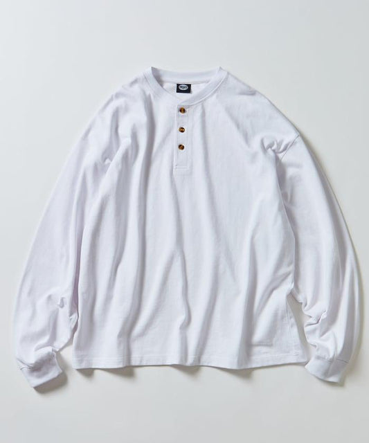 9盎司重磅寬鬆版型亨利領長袖T恤/重磅/長袖T恤