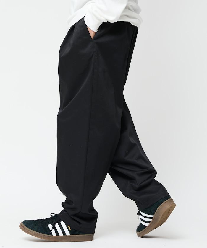 寬鬆版型斜紋打褶錐形褲