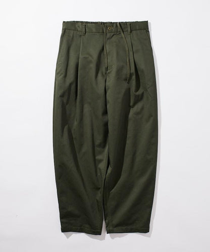 寬鬆版型斜紋打褶錐形褲