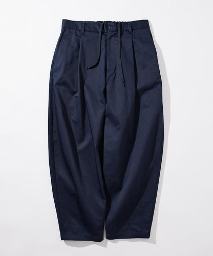 寬鬆版型斜紋打褶錐形褲