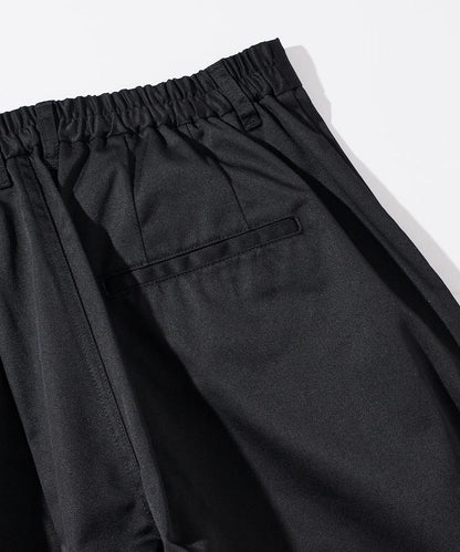 寬鬆版型斜紋打褶錐形褲