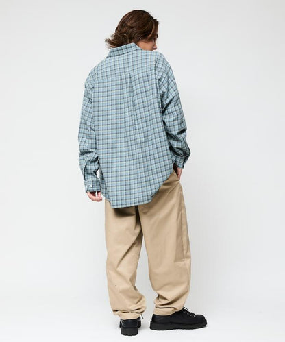 寬鬆版型斜紋打褶錐形褲