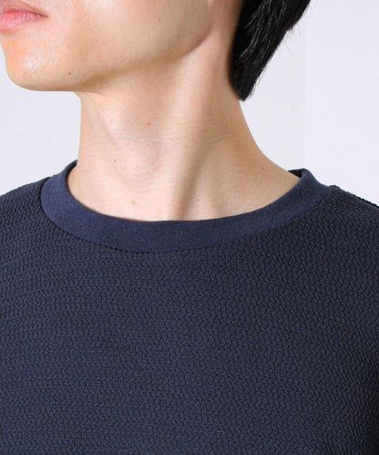 【系列累計人氣】【推薦作為夾克內搭】浮雕提花長袖T恤