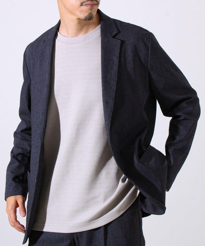 【系列累計人氣】【推薦作為夾克內搭】浮雕提花長袖T恤