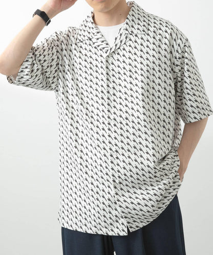 幾何印花開領襯衫A