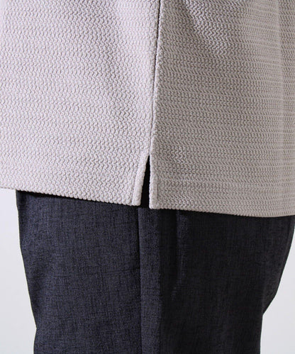 【系列累計人氣】【推薦作為夾克內搭】浮雕提花長袖T恤