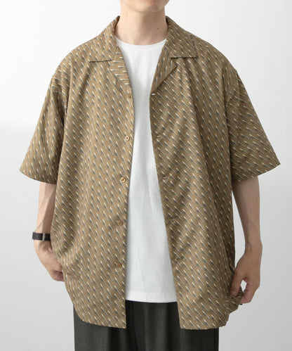 幾何印花開領襯衫A