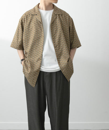 幾何印花開領襯衫A