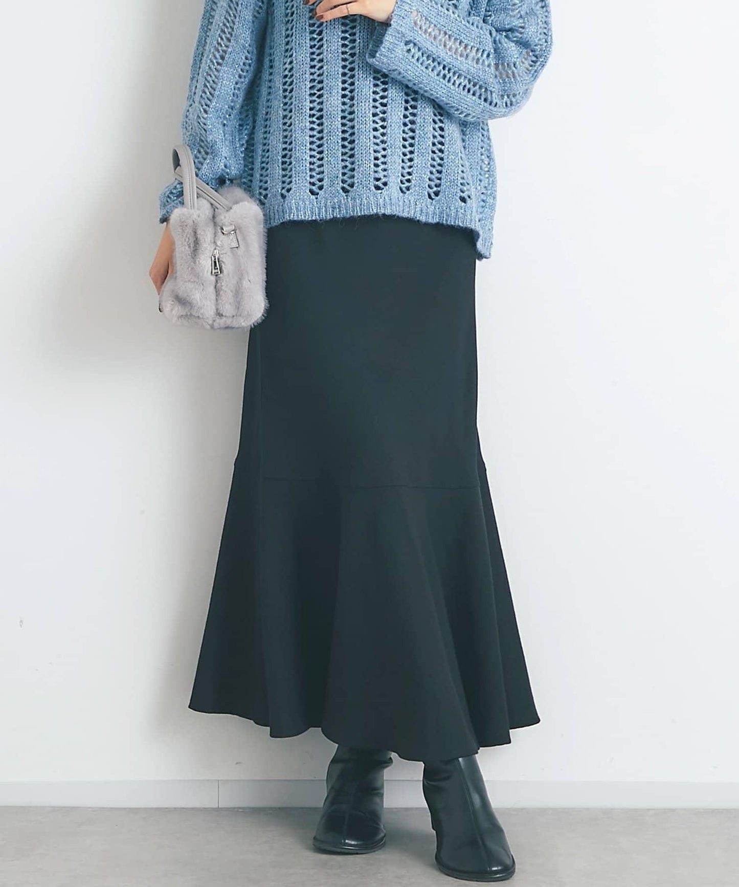 【有小個子尺碼・美麗剪裁】後開衩美人魚長裙