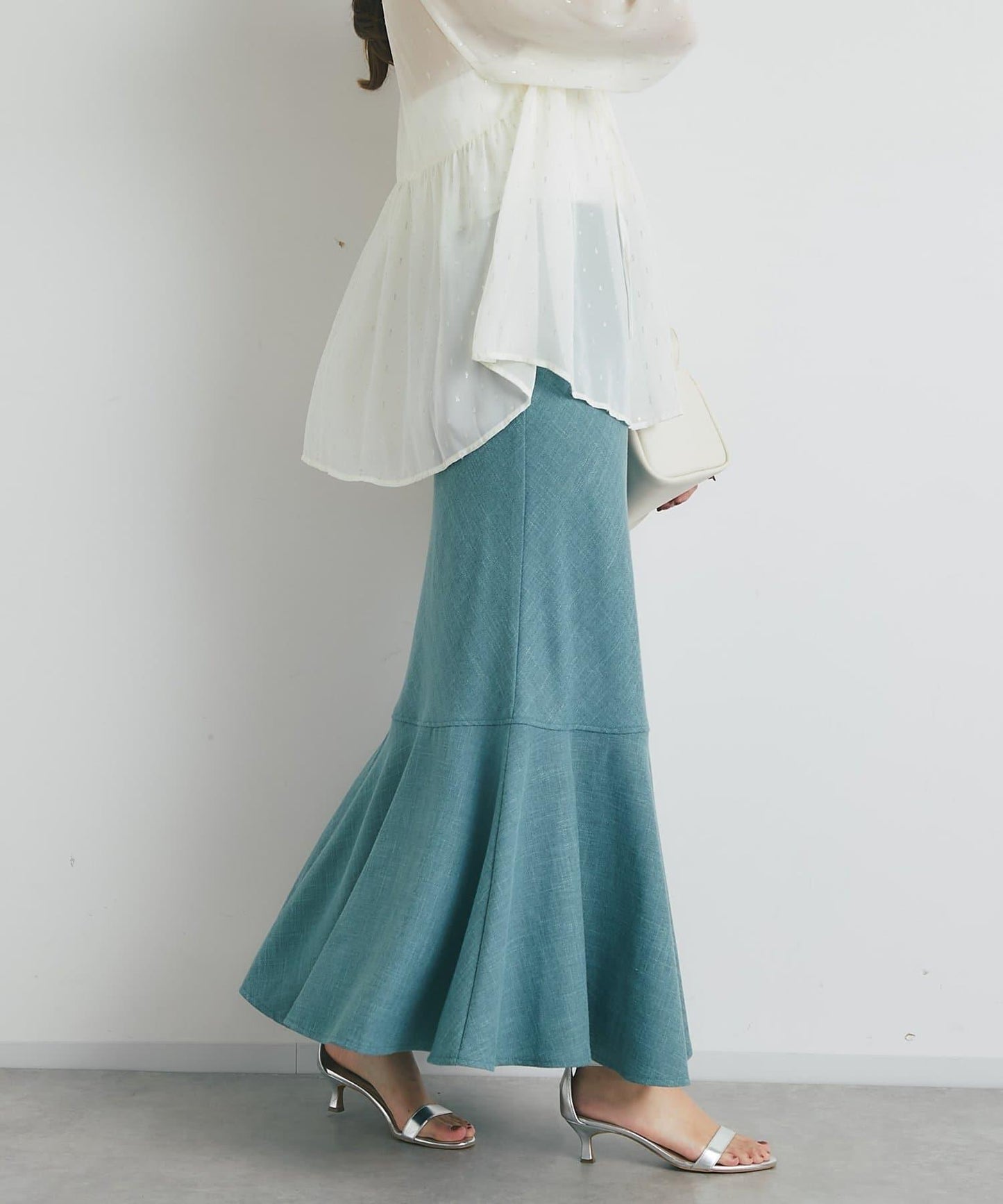 【有小個子尺碼・美麗剪裁】後開衩美人魚長裙