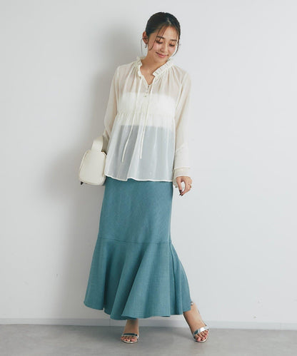 【有小個子尺碼・美麗剪裁】後開衩美人魚長裙