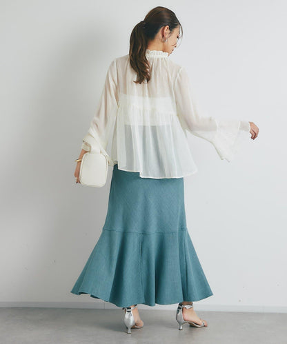 【有小個子尺碼・美麗剪裁】後開衩美人魚長裙