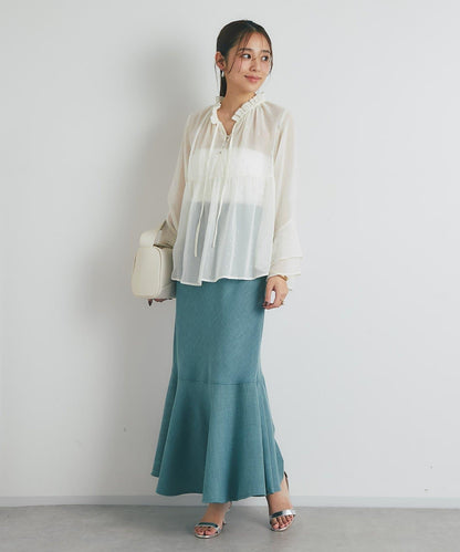 【有小個子尺碼・美麗剪裁】後開衩美人魚長裙