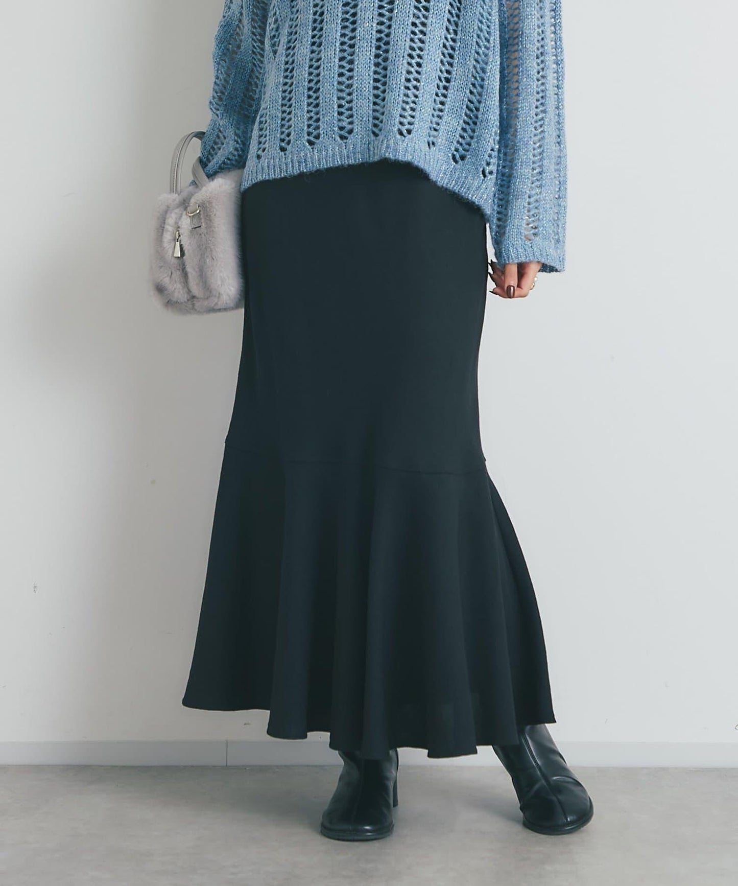 【有小個子尺碼・美麗剪裁】後開衩美人魚長裙